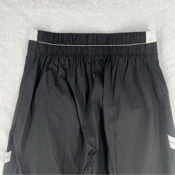 Ozai N Ku Wide Leg Pants Ribbon Appliqué Asymmetric Cutout Hem Zip Elastic Waist - Picture 8 of 16